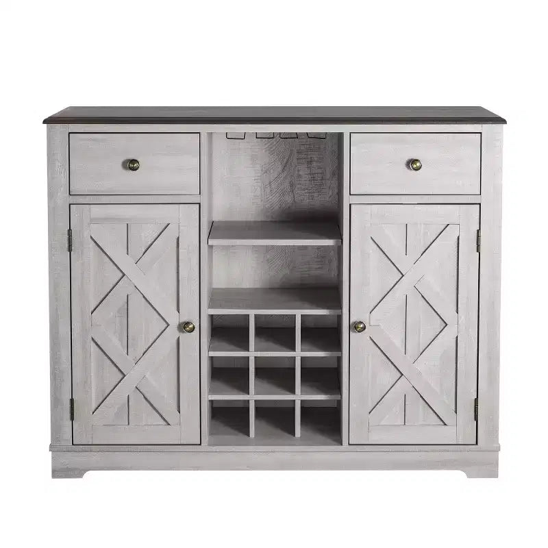 Mobile bar in legno da 47" con pomelli in nichel spazzolato - Home Essentials