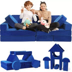 Contour Comfort Kids Couch 14 PC Modular Kids Play Set  Convertible Kids Sofa with Soft Foam Sofa Cushions | Kids Fort Couch, Kid Play Room Furniture