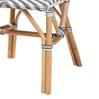 bali & pari Shai Sedia da Bistrò Moderna in Grigio Francese e Bianco con Tessitura e Rattan Naturale