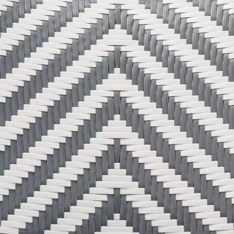 bali & pari Shai Sedia da Bistrò Moderna in Grigio Francese e Bianco con Tessitura e Rattan Naturale